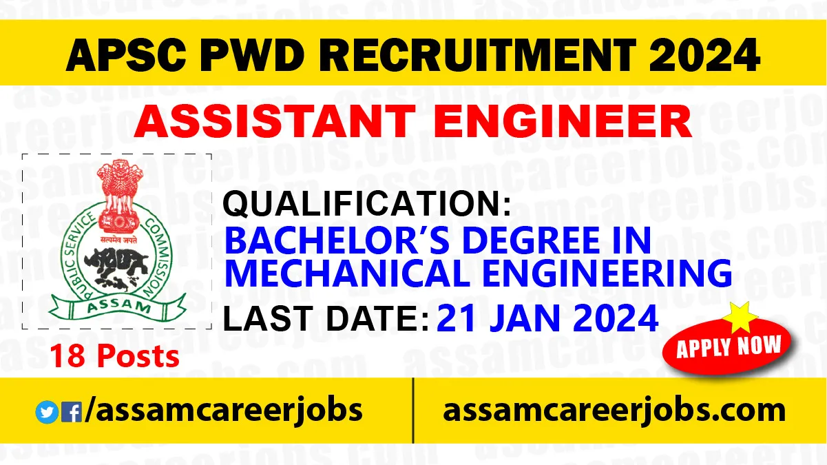 APSC PWB Assistant Engineer Recruitment 2024