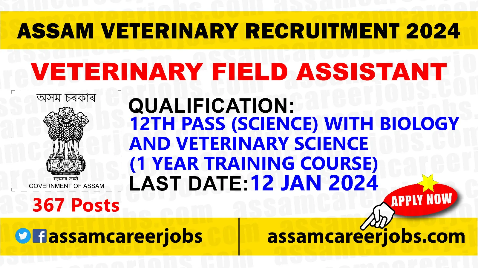 Assam Veterinary Recruitment 2024