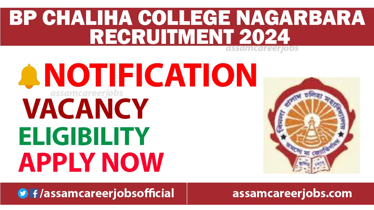 BP Chalia College Nagarbera Recruitment 2024