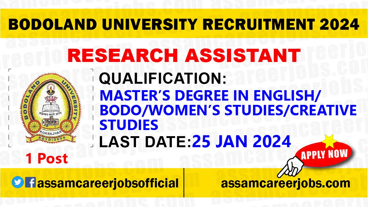 Bodoland University Research Assistant Recruitment